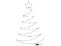 Décoration lumineuse de sapin de Noël avec étoile et guirlandes lumineuses horizontales