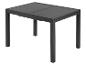 Table de jardin extensible avec plateau en aluminium gris anthracite.