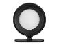 Un miroir rond noir avec une base ronde.