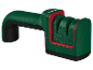Aiguiseur de couteaux manuel Fiskars, vert et rouge.