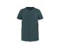 T-shirt vert foncé à manches courtes avec le mot « SIMPLICITY » sur la poitrine.
