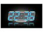 Horloge numérique à LED bleues, design moderne.