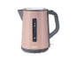 Bouilloire SilverCrest rose avec poignée grise.