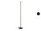 Lampadaire LED noir avec base ronde et deux options de couleur.