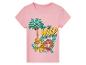 T-shirt rose Paw Patrol, thème tropical, personnages Ryder et Everest.