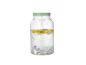 Distributeur de boissons en verre avec robinet, tranches de citron, menthe et glaçons