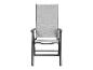 Chaise pliante d'extérieur grise avec accoudoirs