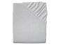 Un drap-housse en flanelle gris.