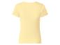 T-shirt côtelé jaune clair à manches courtes pour femme, vue arrière.