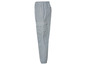 Pantalon cargo gris avec ceinture élastique.