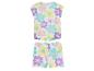Pyjama enfant : haut et short fleuris, style rétro.