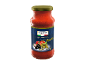 Pot de sauce tomate aux olives et câpres, avec une étiquette de style italien.
