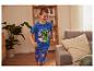 Pyjama garçon Minecraft : t-shirt et short bleu avec motifs Minecraft.