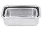 Deux moules de cuisson rectangulaires argentés en acier inoxydable, l'un dans l'autre.
