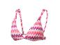 Haut de bikini avec motif zigzag coloré, idéal pour la plage.
