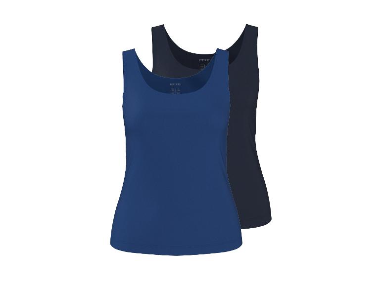Débardeurs femme bleu foncé et bleu marine, taille S 38/40.