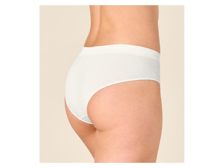 Culotte femme blanche, vue de côté, sur fond beige.