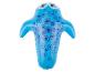 Flotteur gonflable bleu avec motif de cercles et yeux de dessin animé