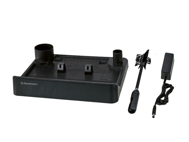 Station d'accueil SilverCrest noire avec brosse et adaptateur secteur