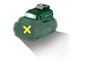 Une batterie Parkside X20V TEAM verte avec une lampe intégrée.