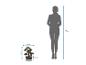 Bonsaï artificiel de 44 cm de haut, à côté d'une silhouette de personne de 175 cm.