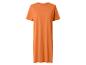 Robe orange à manches courtes et col rond.