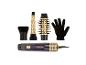 Sèche-cheveux Remington avec accessoires : brosse ronde, embout fin et gant.