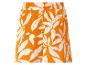 Shorts femme à imprimé feuilles orange et blanc