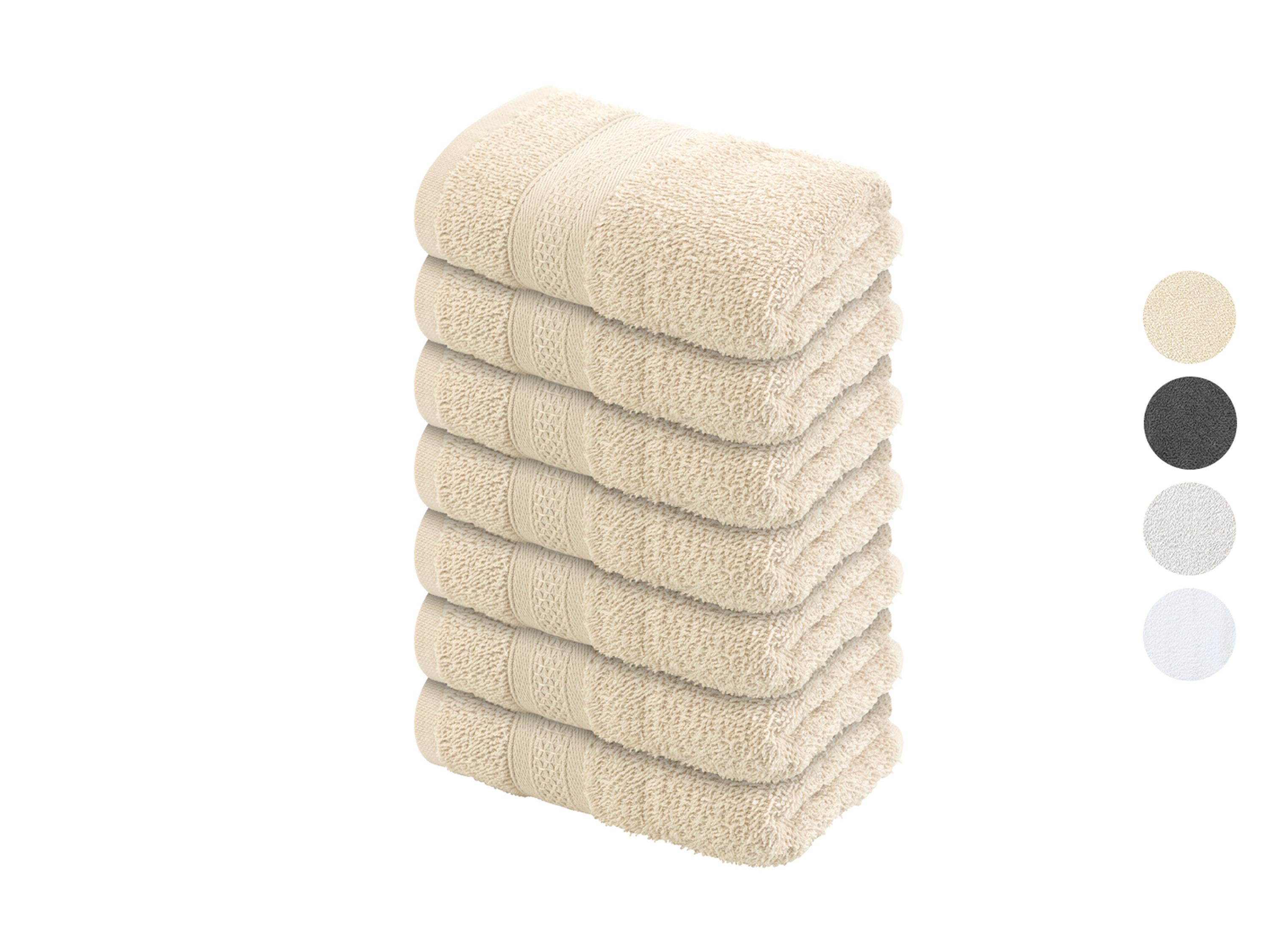 LIVARNO home Lot de 7 serviettes invité en éponge, 30 x 30 cm