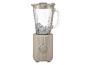 Un blender SilverCrest beige avec des glaçons.
