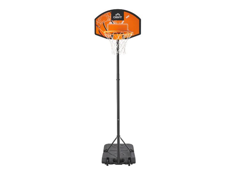 Panier de basket Crivit avec planche orange et support noir sur fond blanc.