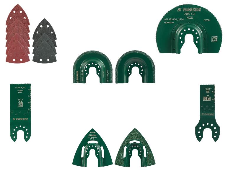 Papier abrasif, lames de scie et outils de fraisage Parkside pour le bois.