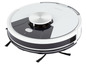 Un aspirateur robot blanc de la marque Silvercrest.