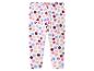 Legging blanc à pois colorés et têtes de souris de dessin animé.