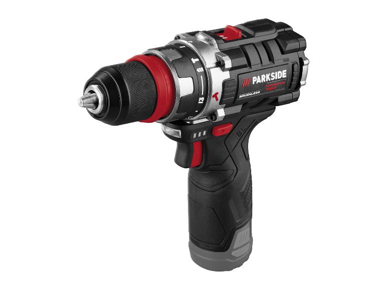 Perceuse-visseuse Parkside Performance Brushless en noir et rouge