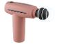 Pistolet de massage rose clair avec embout noir.