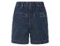 Shorts en jean bleu foncé, vue arrière.