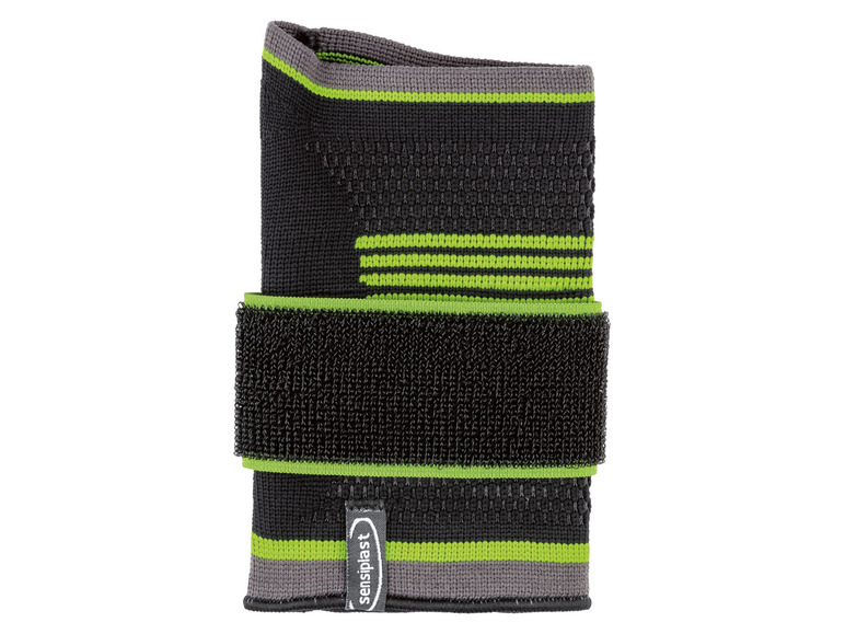 Bracelet de poignet noir avec des accents verts de Sensilast.