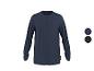 T-shirt Henley bleu foncé à manches longues pour homme avec deux options de couleur.