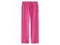 Un pantalon rose ample avec une taille élastique.
