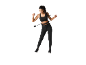 Femme utilisant un hula hoop intelligent noir avec lest.