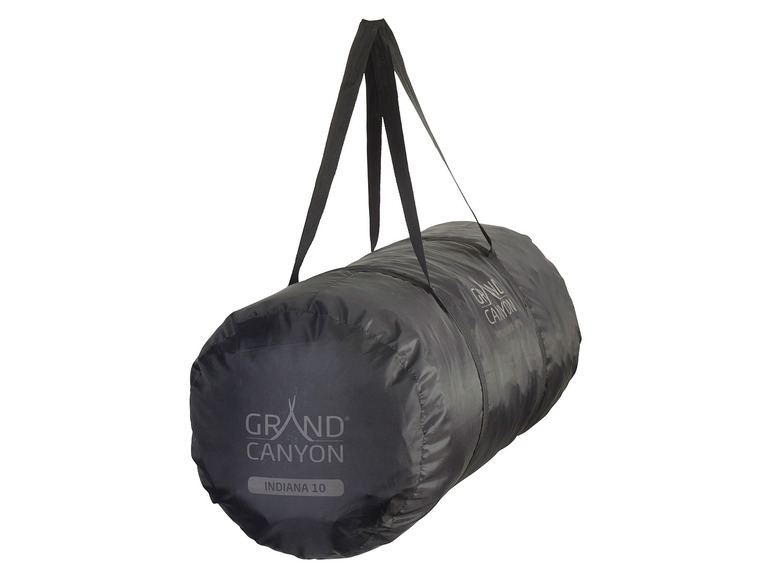 Une tente Grand Canyon Indiana 10 noire dans un sac de transport
