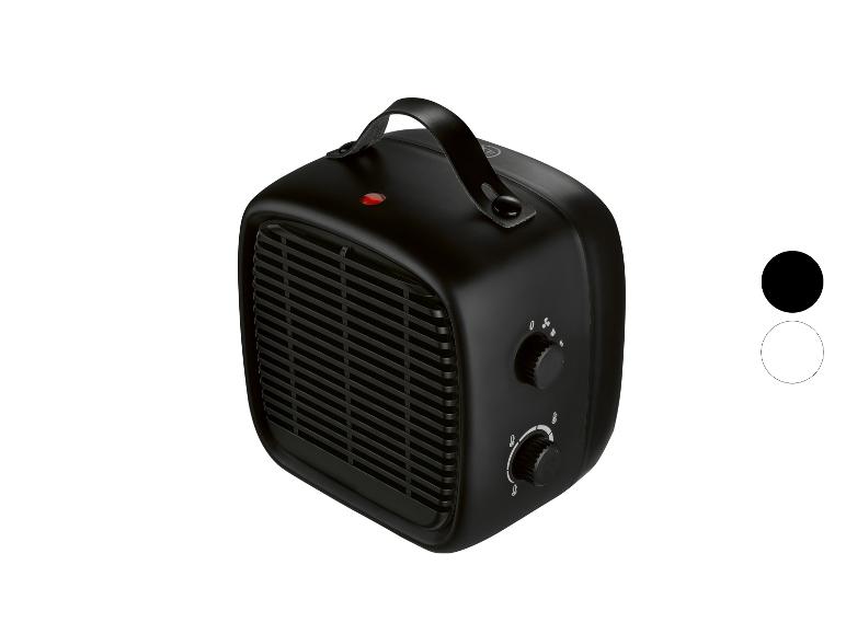 Radiateur soufflant noir avec poignée et boutons de commande