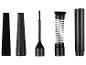 Accessoires d'aspirateur noirs, comprenant des buses, des tuyaux et des rallonges.