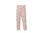 Pantalon de jogging rose pour enfant avec motifs cœurs rouges.