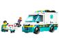 Ambulance et figurines LEGO : un véhicule de secours et des accessoires.