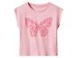 T-shirt rose pour fille avec motif papillon