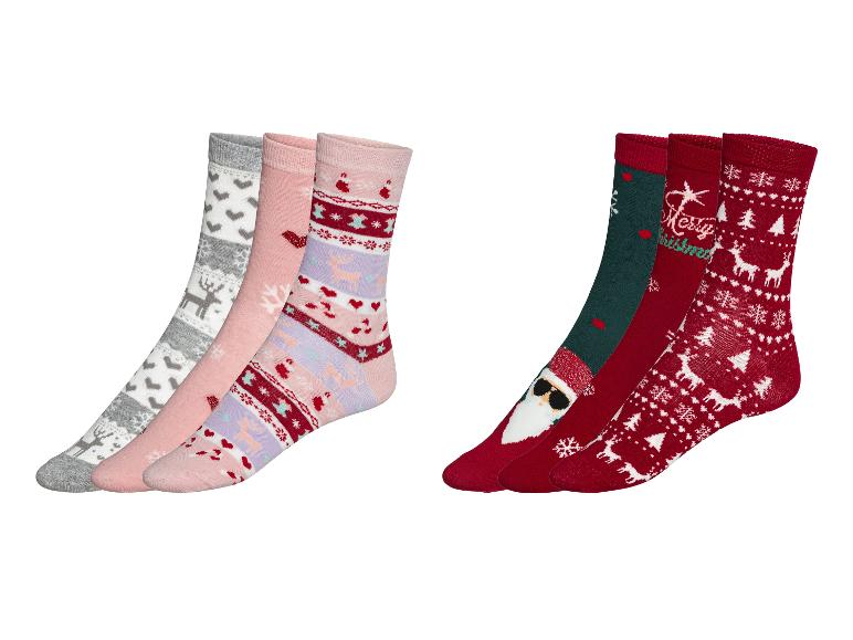 esmara® Lot de 3 paires de chaussettes motif Noël Femme