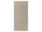 Serviette de bain beige à carreaux rose pâle.