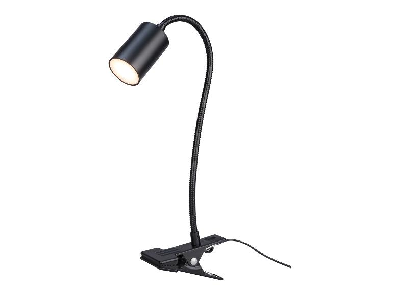 Lampe de lecture flexible noire avec pince.